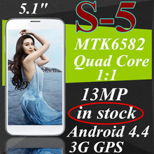 original LOGO 5.1″ Mobile phone 1:1 MTK6589 Quad core Android 4.4 32GB ROM 3G GPS smartphone IPS 13MP cell phones free shipping