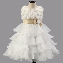 New 2016 Flower Girl Christening Wedding Party Pageant Dress Baby First Communion Dresses Toddler Gowns Child Bridesmaid Dress