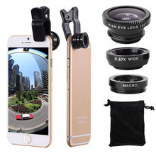 Universal Gold Wide Angle LENS, 3 in 1Fish Eye Camera Lens,Clear Macro Cell Phone Len for iphone 6s plus 5s/5 HTC Samsung S6 S5