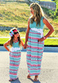 summer mother daughter clothes family look matching mother daughter dresses cotton sleeveless maxi family matching clothes