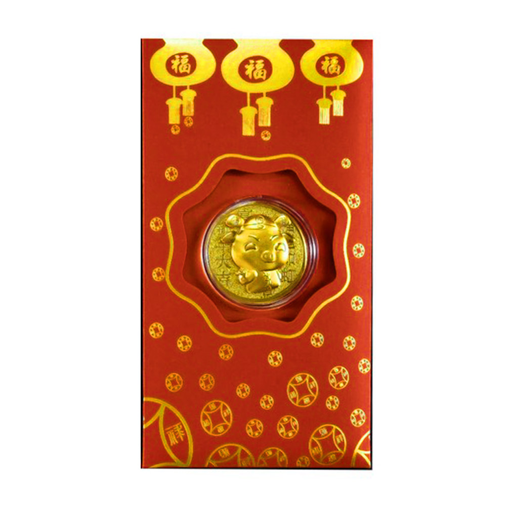 Gold Coins Envelopes Chinese Red Envelopes Exquisite 2019 Au 999 Gold