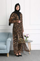 Muslim leopard chiffon cardigan djellaba turkish women clothing long coat dubai fashion high quality cardigan outwear