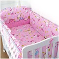 Promotion 6PCS Hello Kitty baby bedding bumper set newborn bedding cot nursery cot bedding kit bed