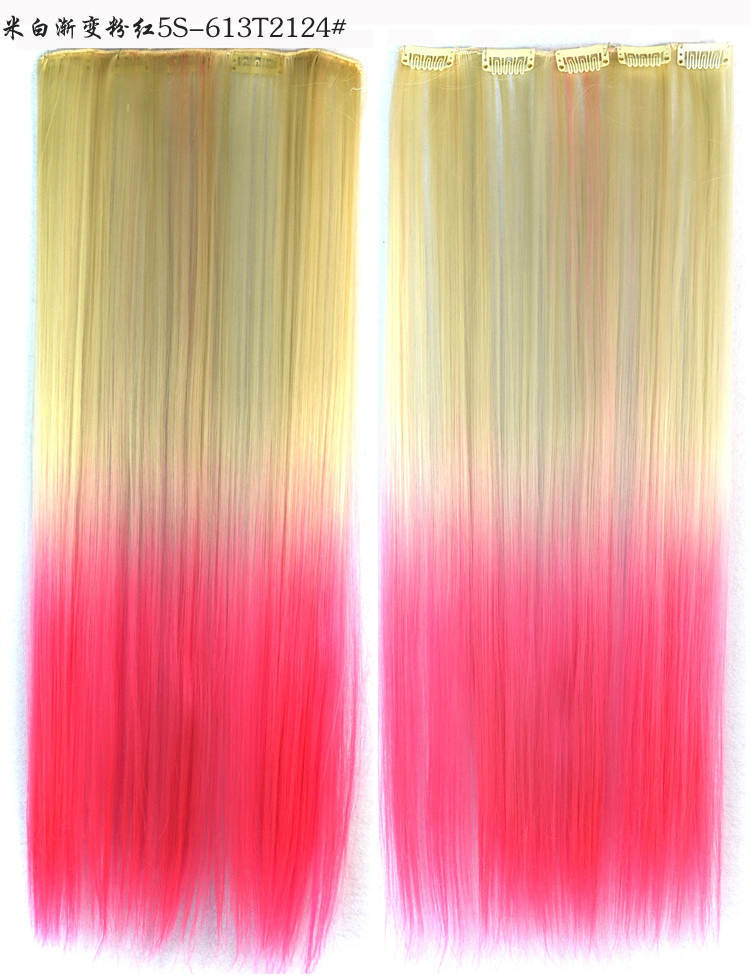 Image of free shipping 6 colors for choose clip in hair extensions ombre haipieces for women synthetic hair long straight high quality