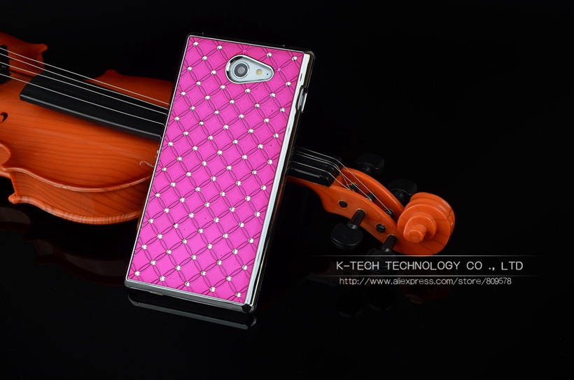 Shining Rhinestone Diamond Rubberized Matte Cover With Silver Chromed Skin Case For SONY XPERIA M2 Aqua S50h Mobile Phone Bags Shining Rhinestone Diamond Rubberized Matte Cover With Silver Chromed Skin Case For SONY XPERIA M2 Aqua S50h Mobile Phone Bags