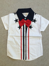 2016 New Summer Baby Boys White Blouses & Shirts Kids Cotton Shirt short Sleeve kid’s Clothing For Boy infant clothing Age 0-3T