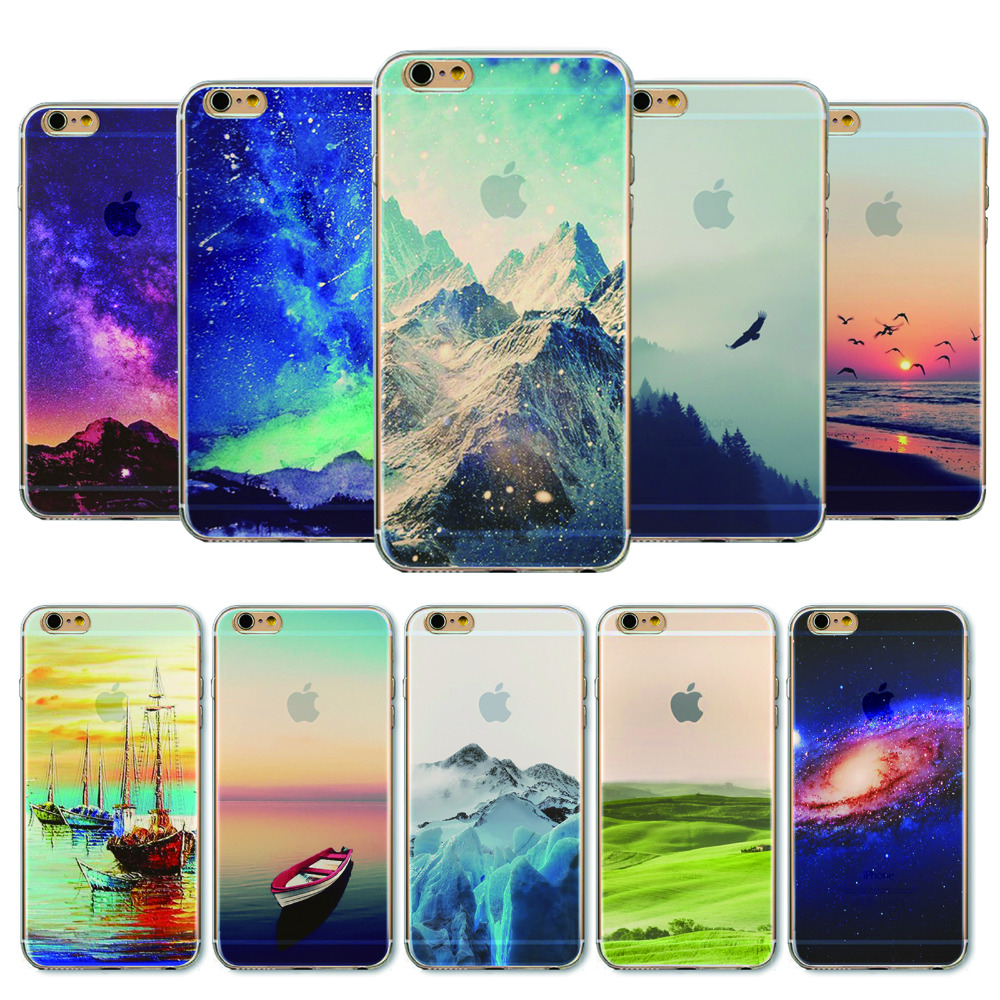 Image of Back cover For Apple iPhone 6 6s 4.7" Ultra Thin Romantic Scenery Half Transparent TPU Phone Cases Cover accessory WHD1440 1-22