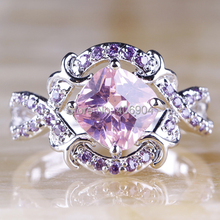 Fashion New Pink Topaz Amethyst 925 Silver Nice Jewelry Ring For Women Size 6 7 8