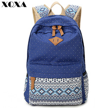 Vintage Girl School Bags For Teenagers Cute Dot Printing Canvas Women Backpack Mochila Feminina Casual Bag School Backpack