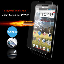 Top Quality 0.3mm Thin LCD Clear Front Tempered Glass Screen Protector Protective Film For Lenovo P780 With Retail Package