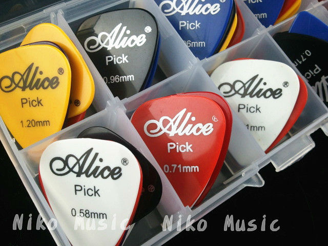 Image of 30pcs Acoustic Electric Guitar Picks Plectrums + 1 Plastic Picks Box Case Free Shipping
