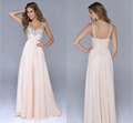 pretty Cheap Chiffon A Line coral peach purple champagne Spaghetti Straps elegant formal dresses evening gowns