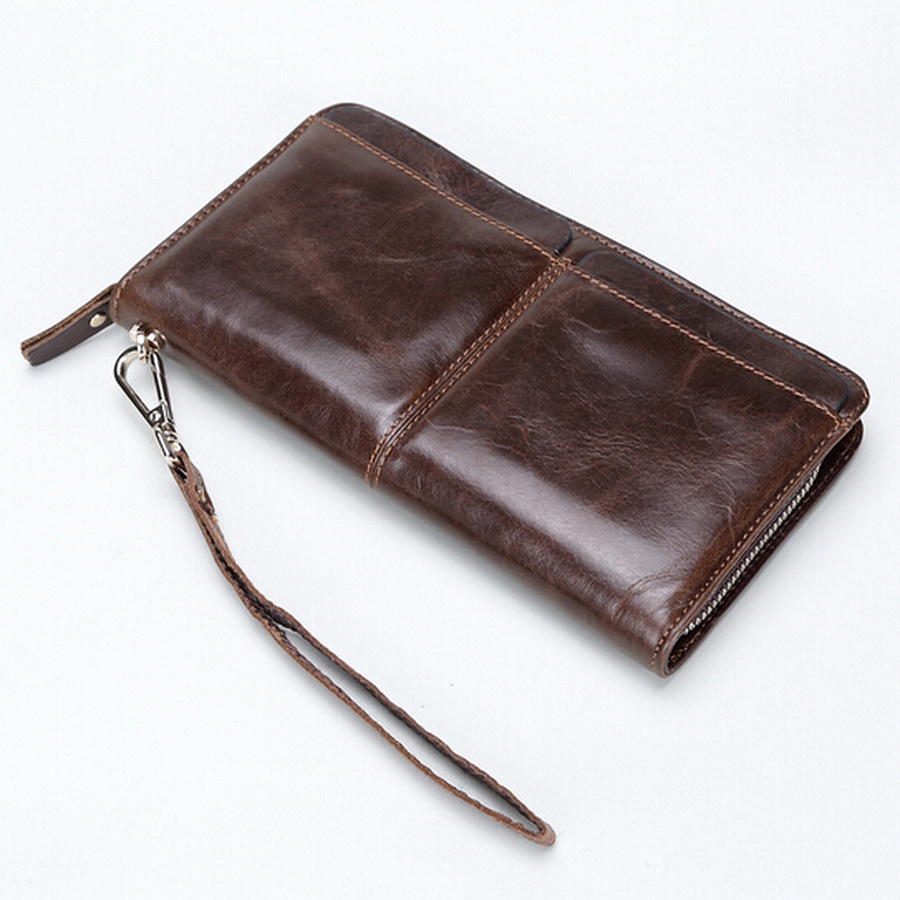 Genuine leather men wallet clutch Fashion money clip men wallets purses long wallet mobile phone male bag cowhide clutch man bag