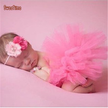 16 Design Newborn Baby Photography Tutu Set 0-3 month Baby Girl Floral Headband+ TUTU Skirt Princess Baby Shower Gift Photo Prop