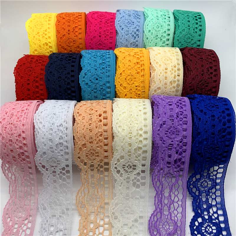 Description Picture 3 of item5yards 38mm Lace Ribbon Handicrafts Embroidered Lace Trim Ribbon Handmade Lace Decorations DIY Sewing Fabric French lace Fabric
