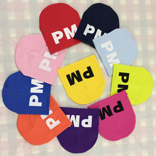 Fashion kids hats 2015 Letter PM print boys girls hat cotton warm knitting skullies beanies winter hats for toddler baby