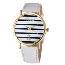 2015 Women’s Striped Anchor Analog Leather Quartz Wrist Watch Watches Orologio da donna