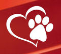 Vinyl Paw With Peach Heart Decal Sticker Bumper Animal Adopt Dog Cat Love Pet