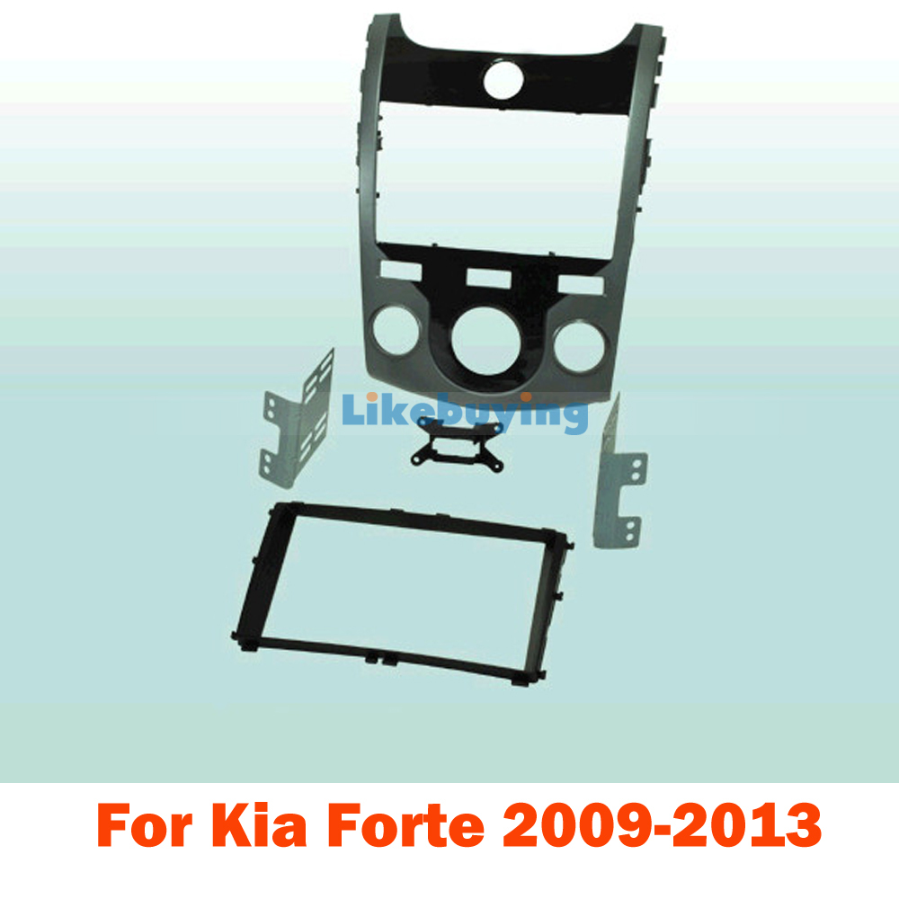 177*99.6mm 2 Din Car Frame Dash Kit / Car Fascias for Kia Forte 2009 2010 2011 2012 2013 Round Air Conditioning Hole