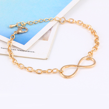 New Fashion Popular Plating Gold Metal Cross Infinite Bracelet Bangle Charm chain bracelets Jewelry Wholesale For