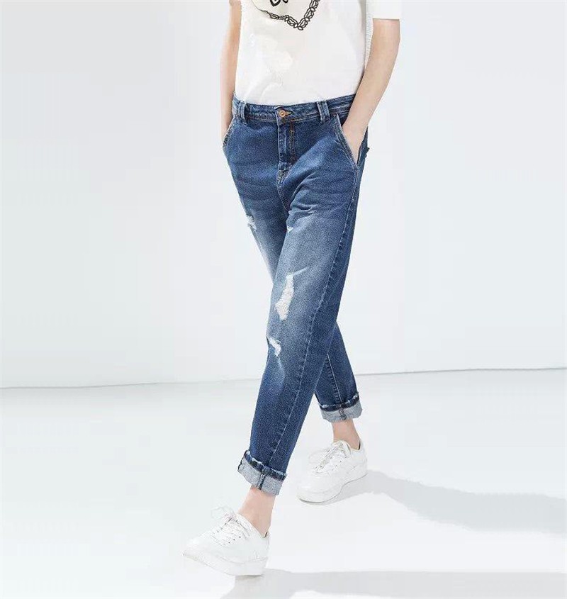 Брюки бойфренд джинсы для женщины d808 винтажный джинсы марка роковой без тары б