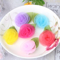 Hot Sale New Style Chiffon Rose Flower Hairpins Kids Barrettes Leaves Children Hair Accessories Baby Lovely