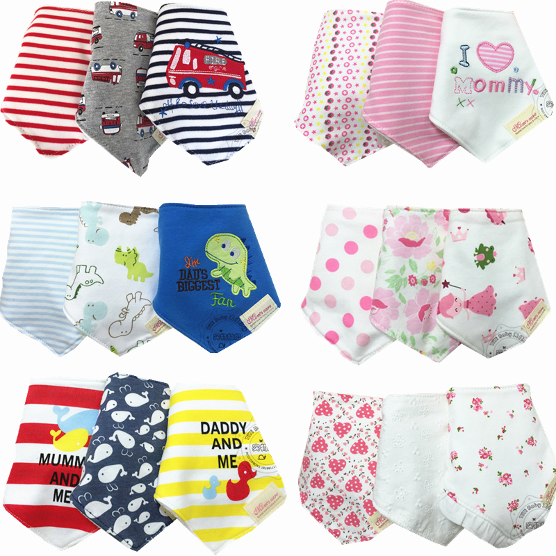 BABY BIBS 100 Cotton Baberos Bandana Carters Skip Zoo Bandanas 3Pcs Lot Baberos Boy Girls Cravat