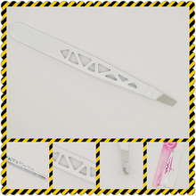 2015 New style Freeshipping Factory Direct Selling white color makeup tools stainless steel eyebrow tweezers for wholesales
