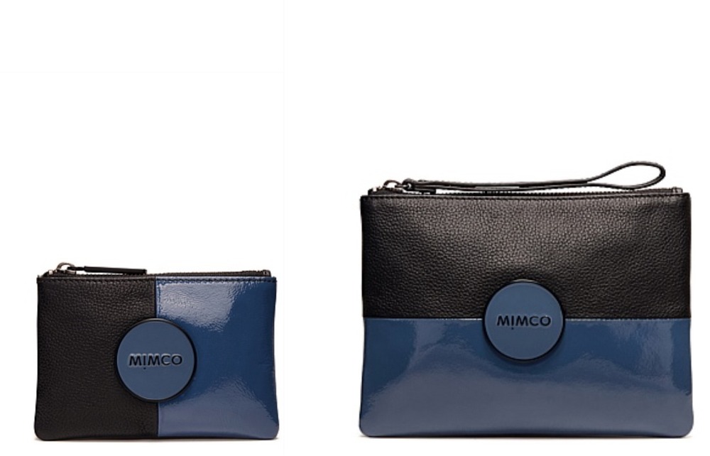 mimco pouch combo BLUE blk tandem mid pouch and t...