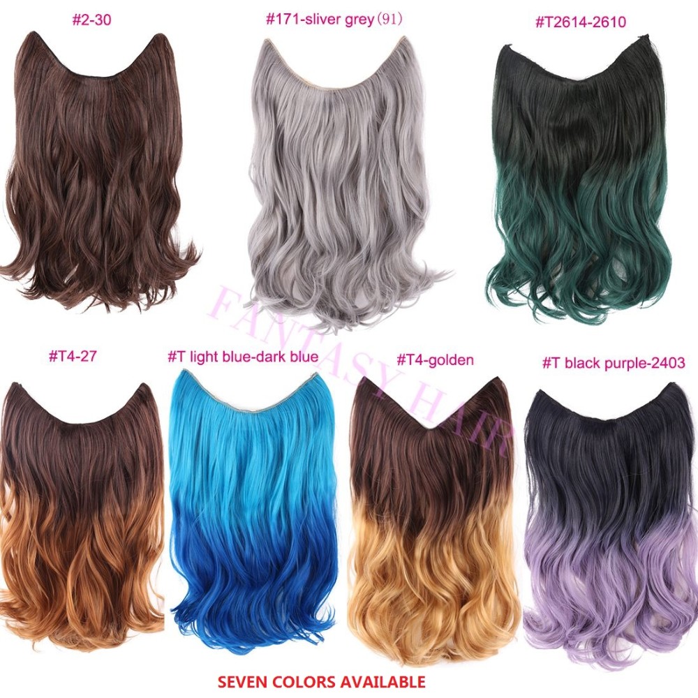 Fantasy Hair Ombre Color Synthetic Hair Halo Hair Extensions