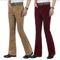 Autumn Men s commercial casual pants corduroy Flares trousers male elastic bell bottom trousers 6 colors