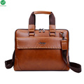 Vintage Men Handbag Pu Leather High Quality Shoulder Bag Metal