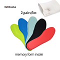 2pairs lot Slow Rebound Memory Foam Cushioning Insole Breathable Absorbent Insoles for Men and Women Cutable