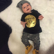 Retail Summer Baby Boys Clothes Set Letter Printed Newborn Baby Clothing Set Short Sleeves Infant Clothes Kids T-shirt+Pants