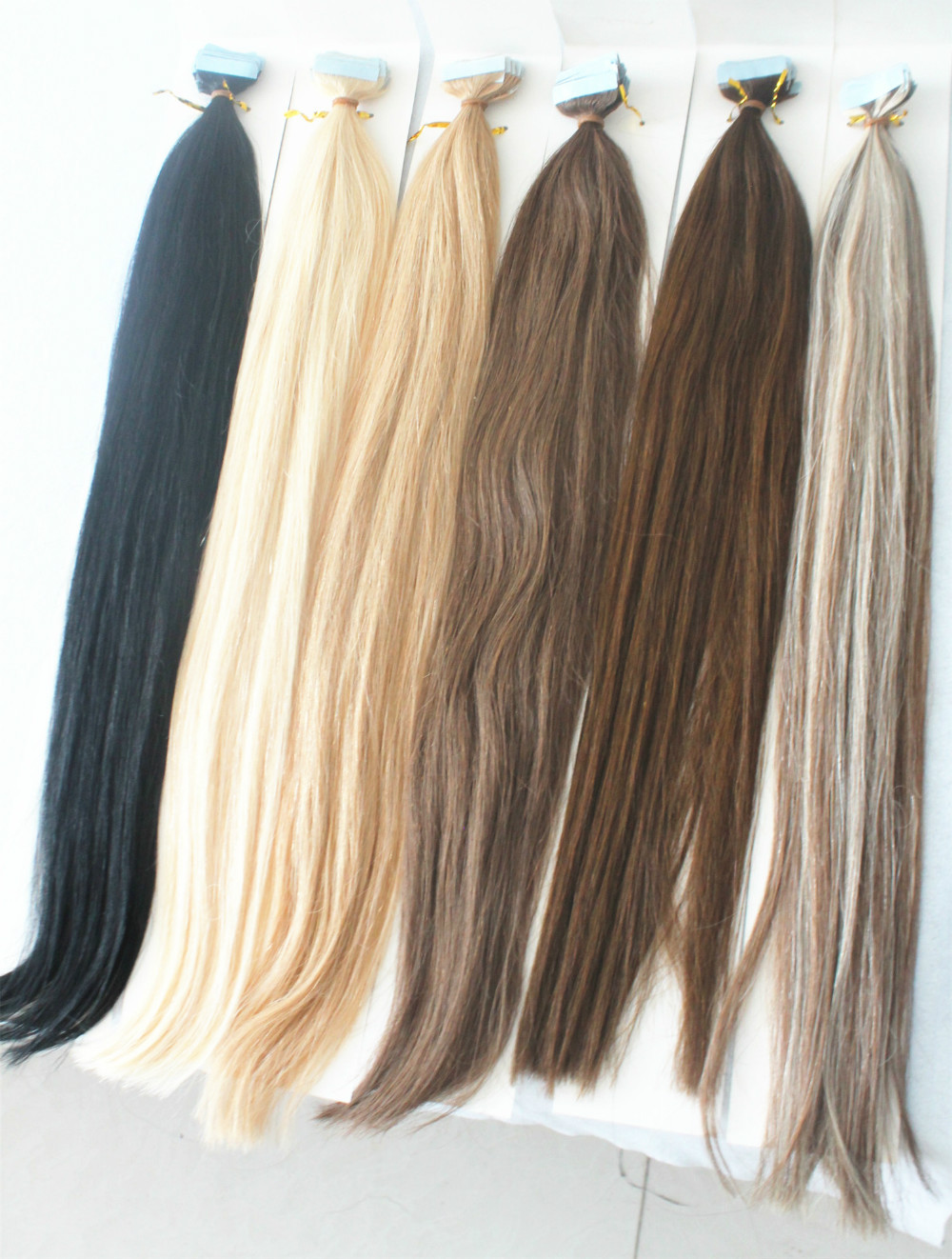 Cheap Tape Hair Extensions,Natural Human Hair on tape 40pcs 100g Silky Straight Brazilian Virgin Hair Remy Skin Weft,4 Colors