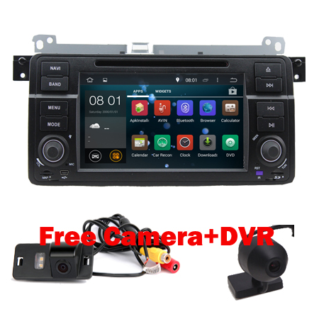 Quad Core 1024x600 Pure 2 Din Android 5.1 Car DVD for BMW E46 M3 Wifi 3G Bluetooth Radio RDS USB SD Steering wheel Free camera