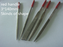 Venta al por mayor 3 * 140 5 unids = 1 lote 4 clases de forma Mini lima de diamante joyería aparato reparación guitarra