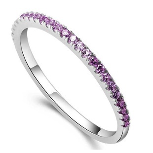 Luxury Micro Pave Cubic Zirconia Girls Finger Ring Women Eternity Ring on Platinum Plated 3 Colors