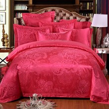 100% Tencel Cotton Jacquard 2016 Wedding Bedding Sets Queen King Size 4Pcs Duvet Cover Bed Sheet Pillowcase
