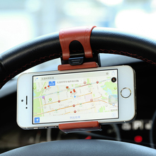 Car Steering Wheel Phone Socket Holder Car Driving GPS Navigator Rack Sucker Clip Adjustable Retractable Cellphone