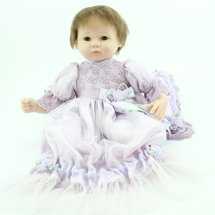 New arrived 2015 high quality sweet 18 inch baby girl soft silicone vinyl reborn baby doll just like real baby princess girl
