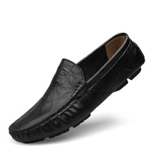 2016 Flats New Arival Authentic Brand Casual Men Genuine Leather loafers Drive Shoes Plus size Euro38