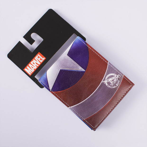 Image of Comics DC Marvel Wallet Captain America Card Bags Famous Amine Cartoon Purse Leather Male Casual Branded Wallets
