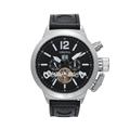 Men s Stainless Steel Leather Mechanical Watches Luxury Brand orkina Watch Auto Date Business Wristwatch For