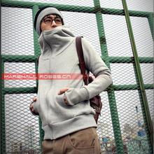 Men Casual Sportswear Man Hoody Side Zipper Long-sleeved Sweatshirt Slim Fit Hoodie with Gloves in Men’s Hoodies&Sweatshirts