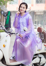 Plus Size burberry_ women Bike or E-bike Poncho with Sleeves and Hat Brims Womens Long Raincoats White-Dots Thickening Cloak