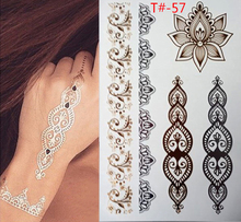 body art painting tattoo stickers glitter Metal gold silver temporary flash tattoo necklace Disposable tattoos Wholesale