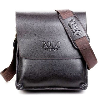 Image of 2014 new designers POLO VIDENG brand genuine leather black brown quality men's messenger shoulder handbag bags briefcase VP-1