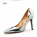 Crossdresser Plus 40 45 46 47 48 Gold Sliver 10cm thin high heels sexy Patent Leather