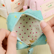 3Colors Women Girls Cute Fashion rural wind floral canvas Coin Bag handbag Pouch Purse Wallet Kawaii